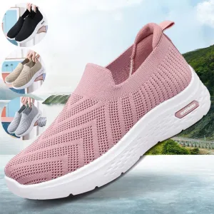 Running Shoes For Pronation And Flat Feet Casual Mesh Shoes Sock Slip On Flat Shoes For Women