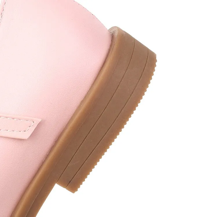 Women's Solid Color Pearls Beading Flat Many Jane Shoes Flat Shoes Women