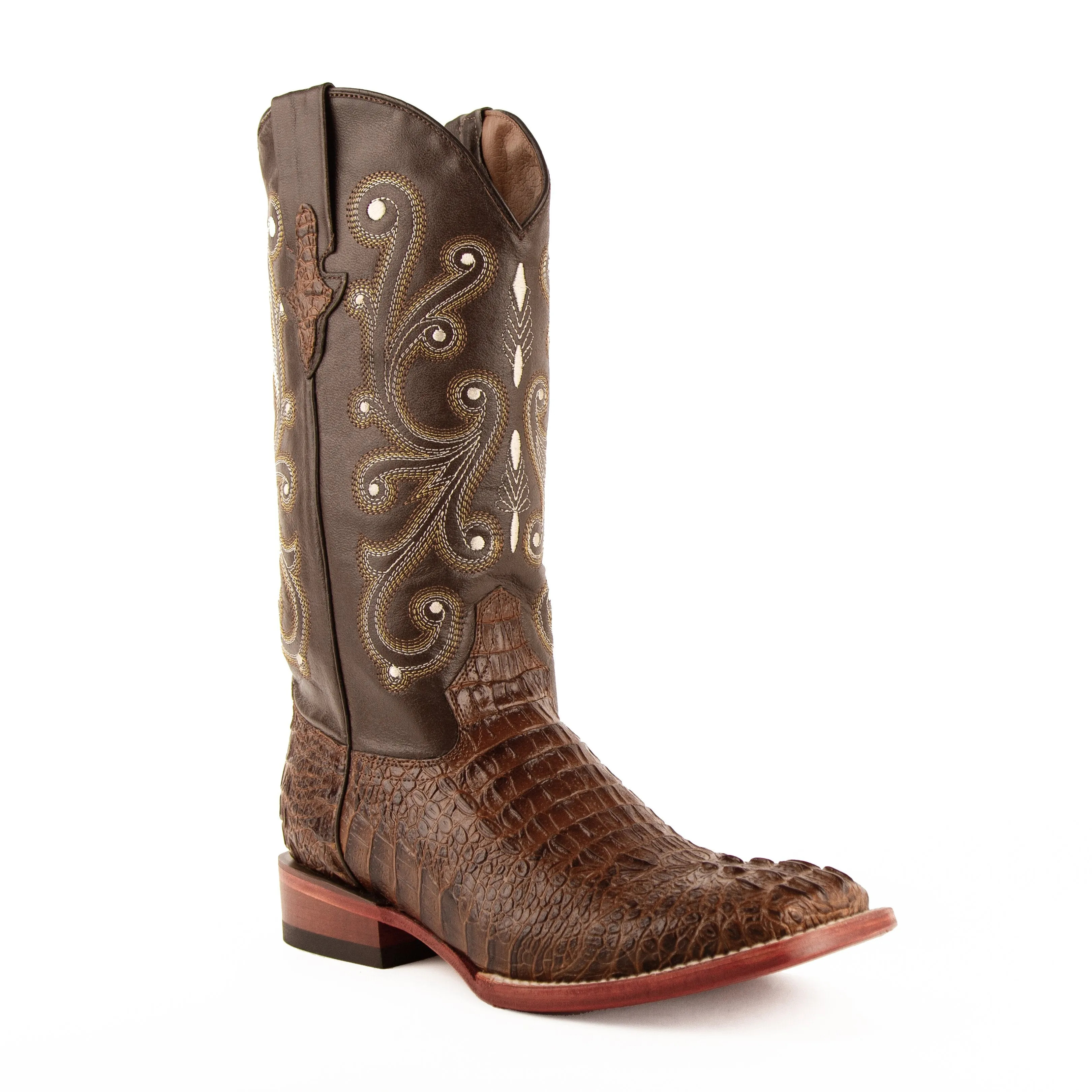 Knee High Chunky Platform Boots FERRINI MEN'S STAMPEDE RUST CAIMAN PRINT BOOT