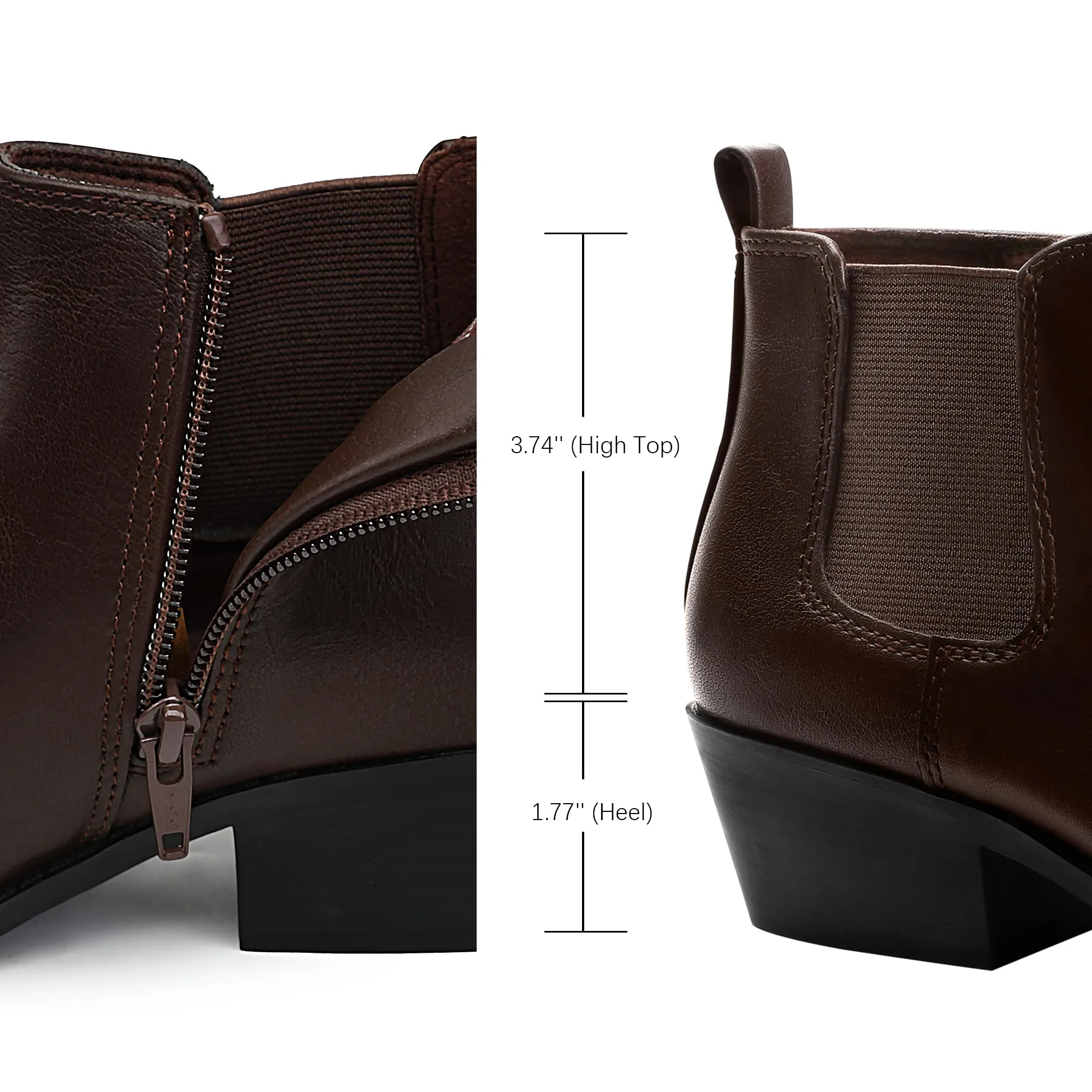 Best Waterproof Dog Shoes Chelsea Boots Women Fashion Ankle Booties Classic Low Heel Side Zip Shoes for Women Black Brown