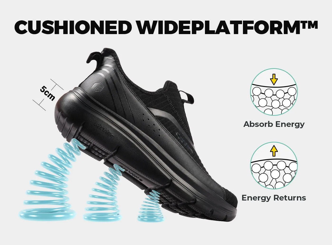 FitVille Men's Step Ease Slip-On Walking Shoes V2 Hiking Flats Shoes