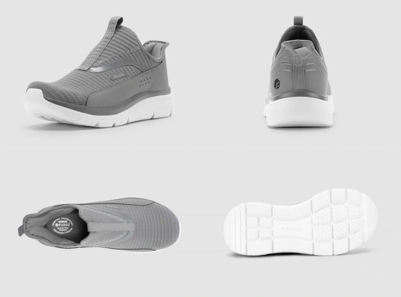 Flat Low Heel Wedding Shoes FitVille Men's Step Ease Slip-On Walking Shoes V2