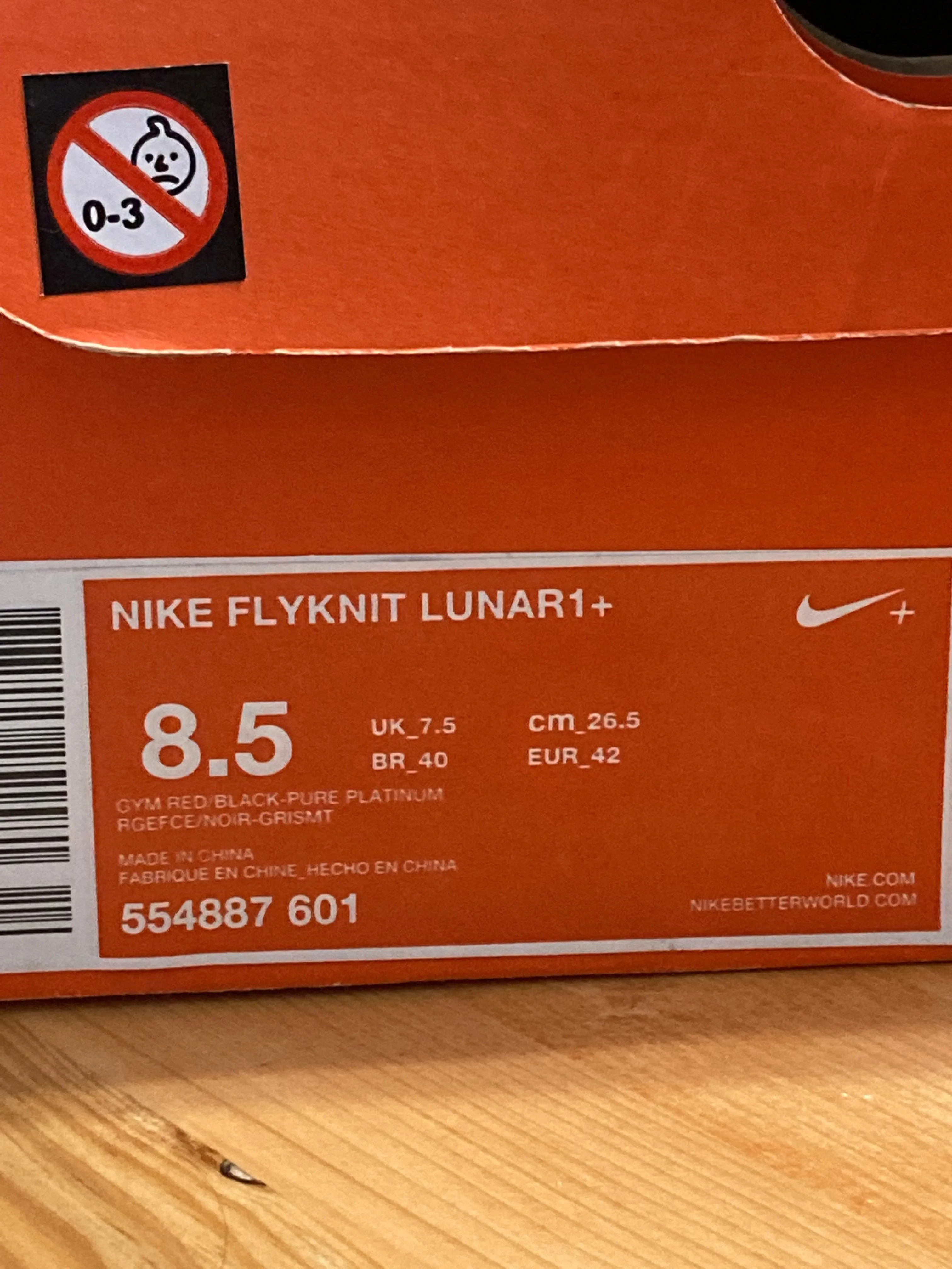 NIKE FLYKNIT LUNAR 1  Mens Size 8.5 Running Training Shoes Sneakers Red 554887-601 Asics Gel-rocket 9 Volleyball Shoes