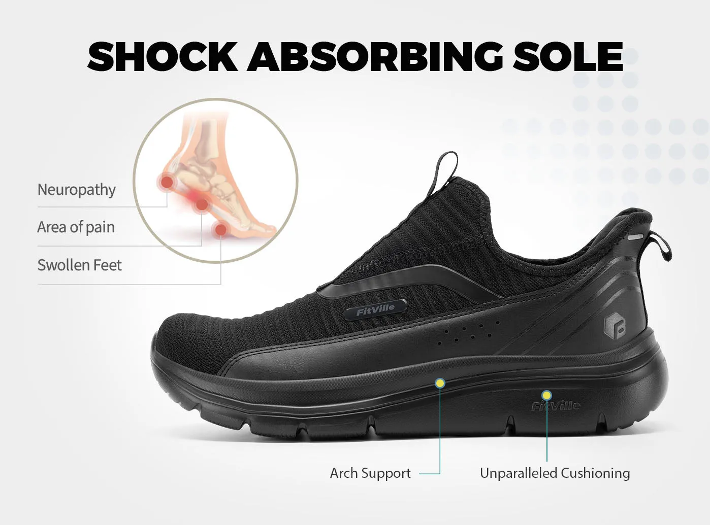 Best Shoes For Flat Fee FitVille Men's Step Ease Slip-On Walking Shoes V2