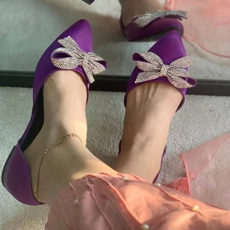 Satin Sandal Flat Pumps For Girls #66771 #22 Solanz Shoes Flats