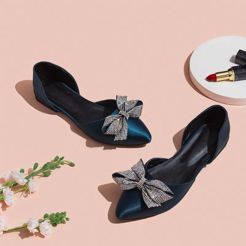 Satin Sandal Flat Pumps For Girls #66771 #22 Running Shoes Flat