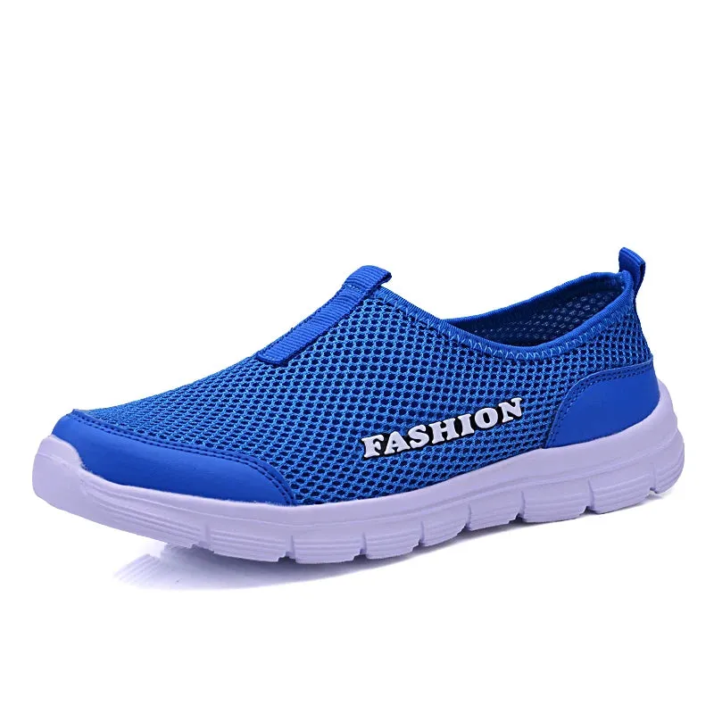 Flat Shoe Porn Fashion Summer Shoes Men Casual Air Mesh Breathable Slip-on Large Sizes Flats Mens Trainers Sneaker Lovers Loafers Shoe