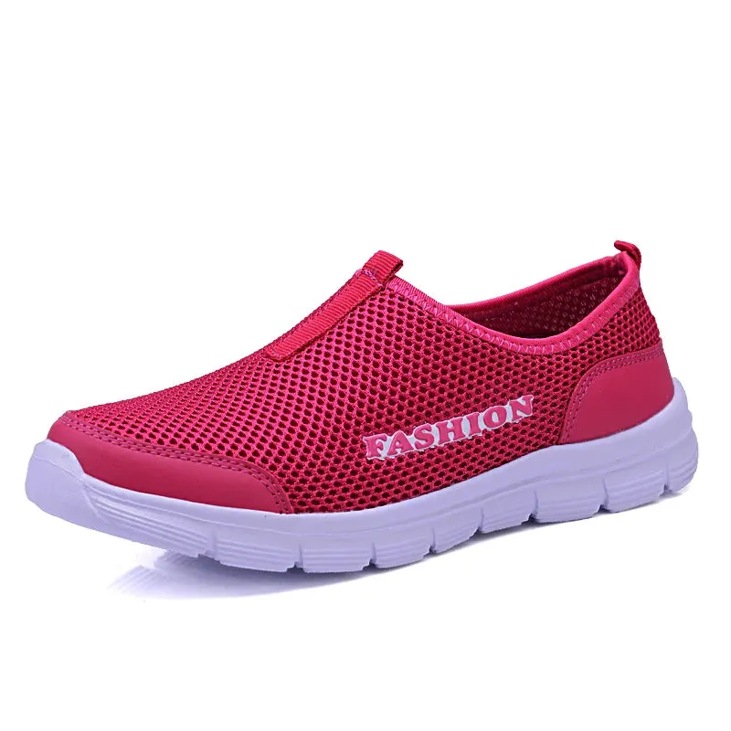 Flat Out Of Heels Shoes Fashion Summer Shoes Men Casual Air Mesh Breathable Slip-on Large Sizes Flats Mens Trainers Sneaker Lovers Loafers Shoe