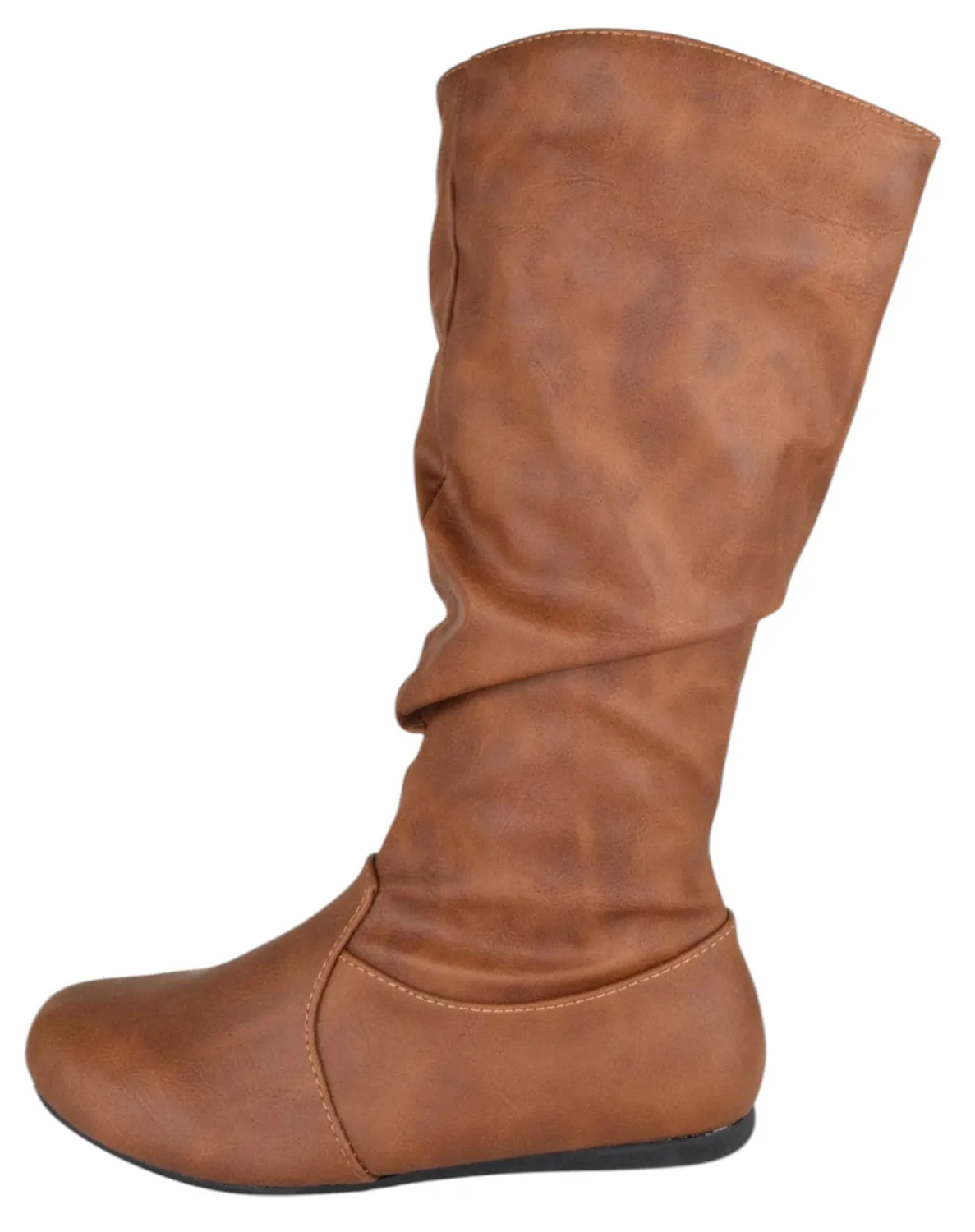 Low Wedge Ankle Strap Flats Shoes SELENA-24 Tan PU Forever