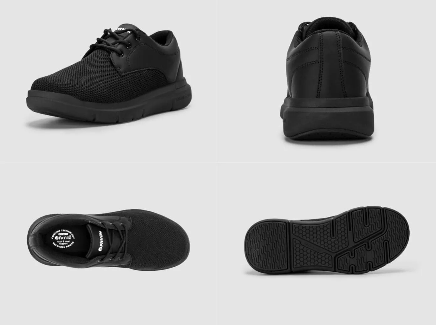 Style Of Flat Shoes FitVille Men's BriskWalk Deluxe Lace-up Business Casual Sneaker V2