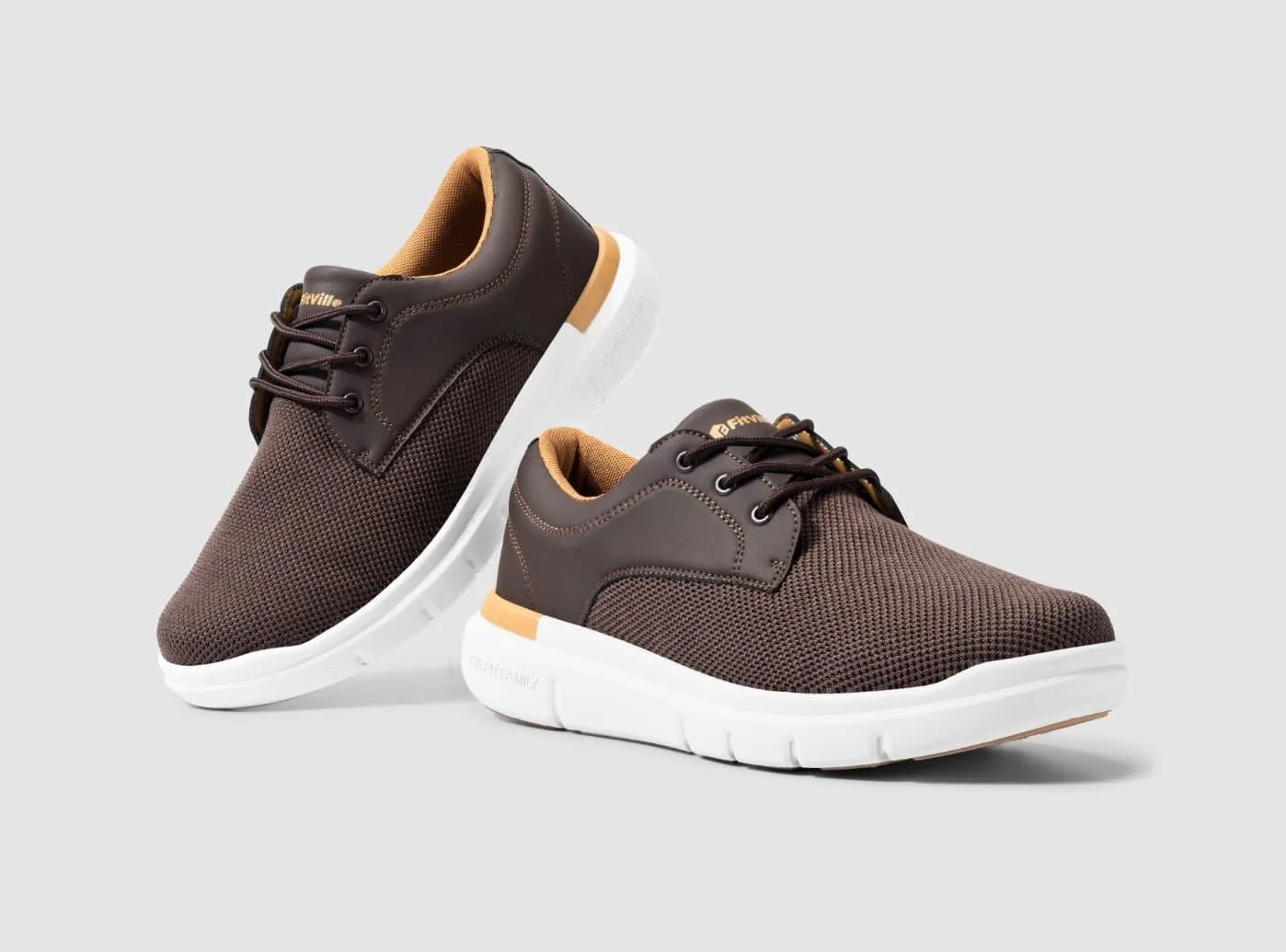 FitVille Men's BriskWalk Deluxe Lace-up Business Casual Sneaker V2 Flat Inserts For Shoes