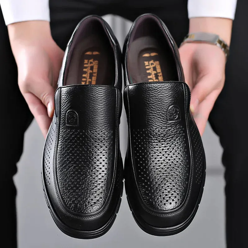 Sprinting Shoes Genuine Leather Handmade Shoes 2023 Casual Shoes For Men Flat Platform Walking Shoe Outdoor Footwear Loafers Breathable Sneakers