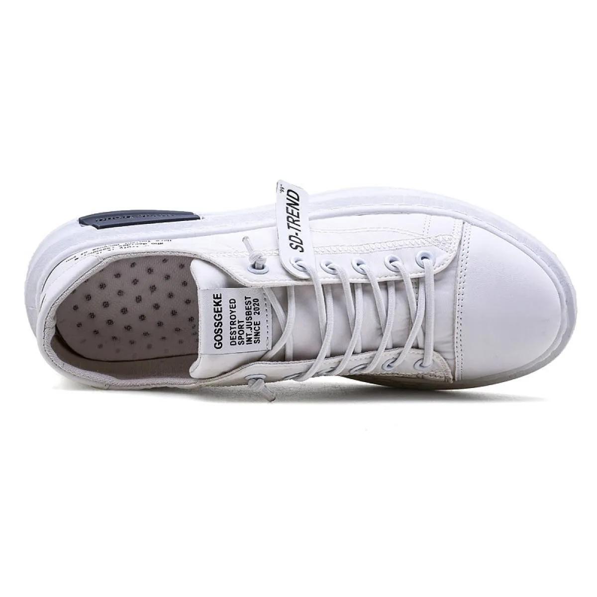 Men Sneakers Fashion Soft Leather Breathable Rubber Sole Round Toe Lace Up Flat Casual Shoes Street Style Sports Shoes Travel Walking Shoes Flat Shoes With Formal Dress