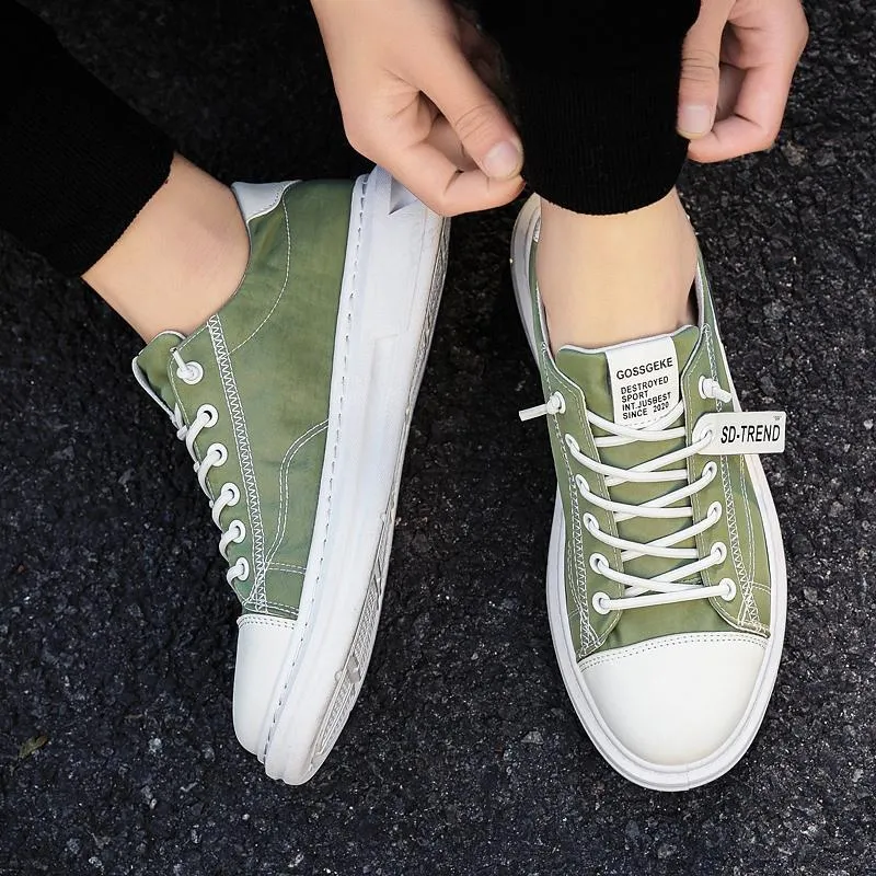 Men Sneakers Fashion Soft Leather Breathable Rubber Sole Round Toe Lace Up Flat Casual Shoes Street Style Sports Shoes Travel Walking Shoes Sale Flat Shoes