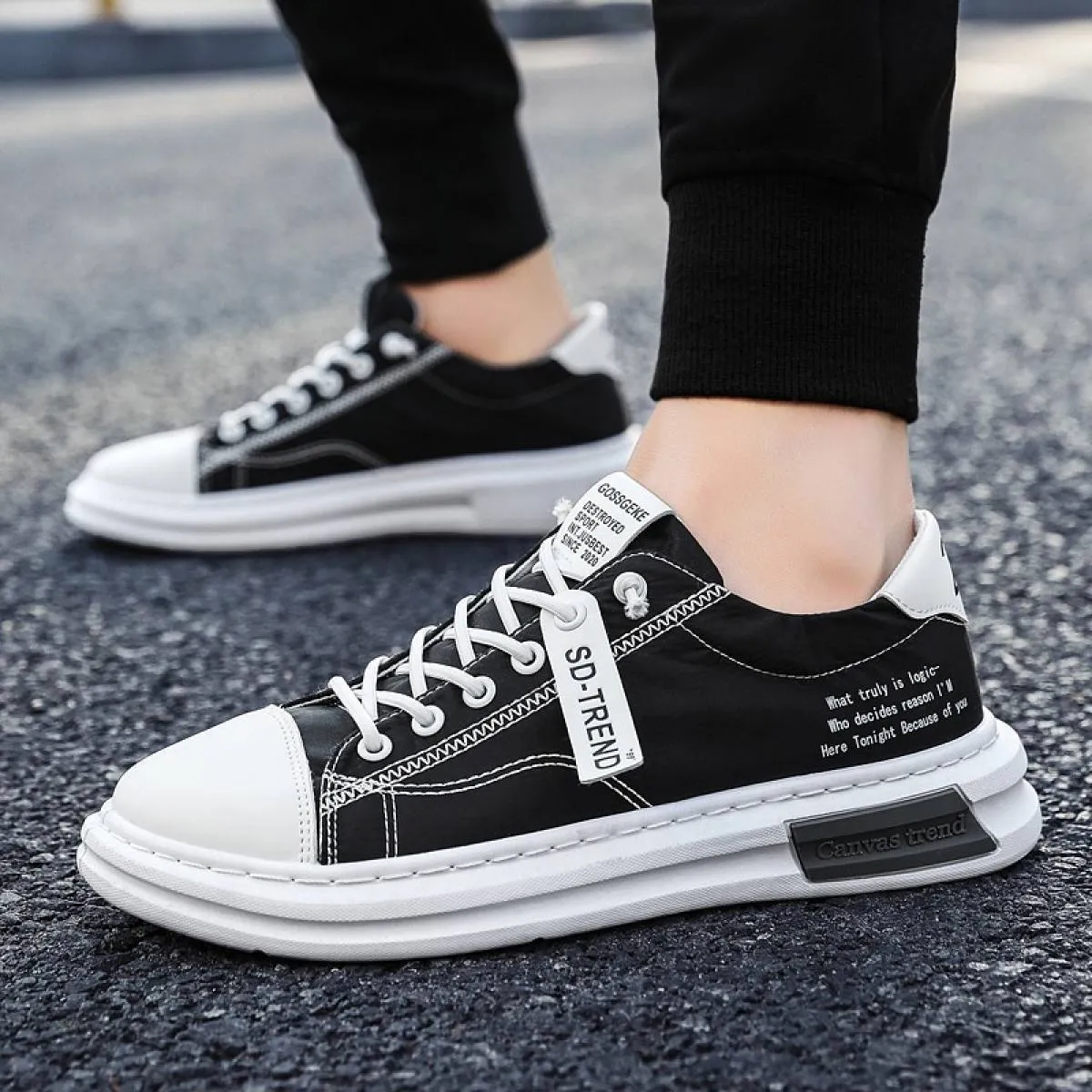 Casual Flat Slip On Shoes Men Sneakers Fashion Soft Leather Breathable Rubber Sole Round Toe Lace Up Flat Casual Shoes Street Style Sports Shoes Travel Walking Shoes