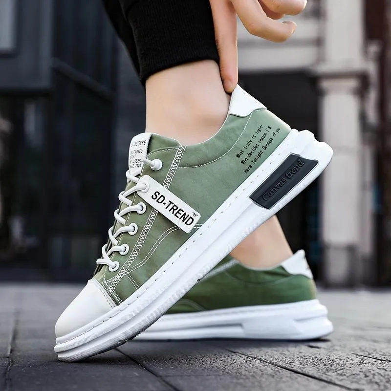 Men Sneakers Fashion Soft Leather Breathable Rubber Sole Round Toe Lace Up Flat Casual Shoes Street Style Sports Shoes Travel Walking Shoes Flat Shoes For Biking