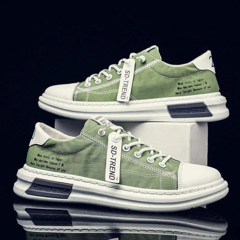 Darco Flat Shoe Men Sneakers Fashion Soft Leather Breathable Rubber Sole Round Toe Lace Up Flat Casual Shoes Street Style Sports Shoes Travel Walking Shoes