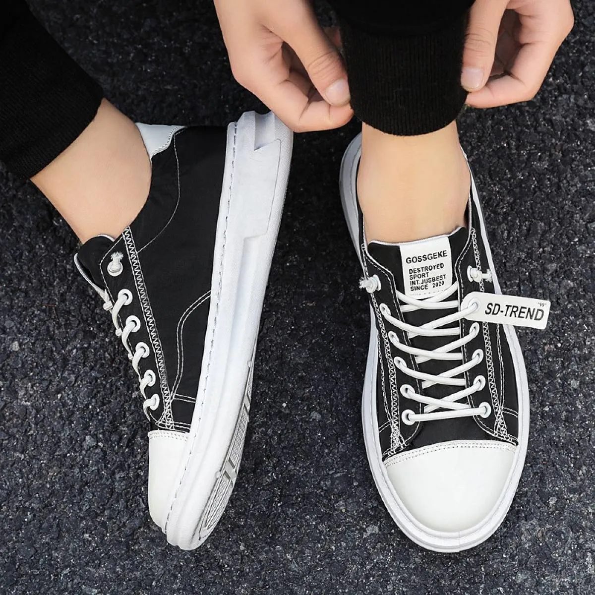 Flat Shoes Macy Men Sneakers Fashion Soft Leather Breathable Rubber Sole Round Toe Lace Up Flat Casual Shoes Street Style Sports Shoes Travel Walking Shoes