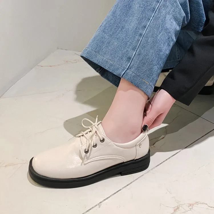 Flat Surgical Shoe Women's Solid Color Round Toe Lace Up on Flats Shoes