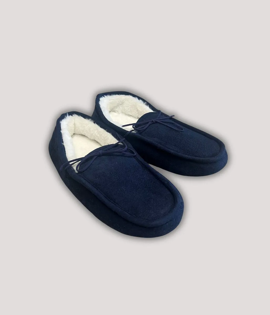 Calm Slide Men's Navy Faux Suede Slippers