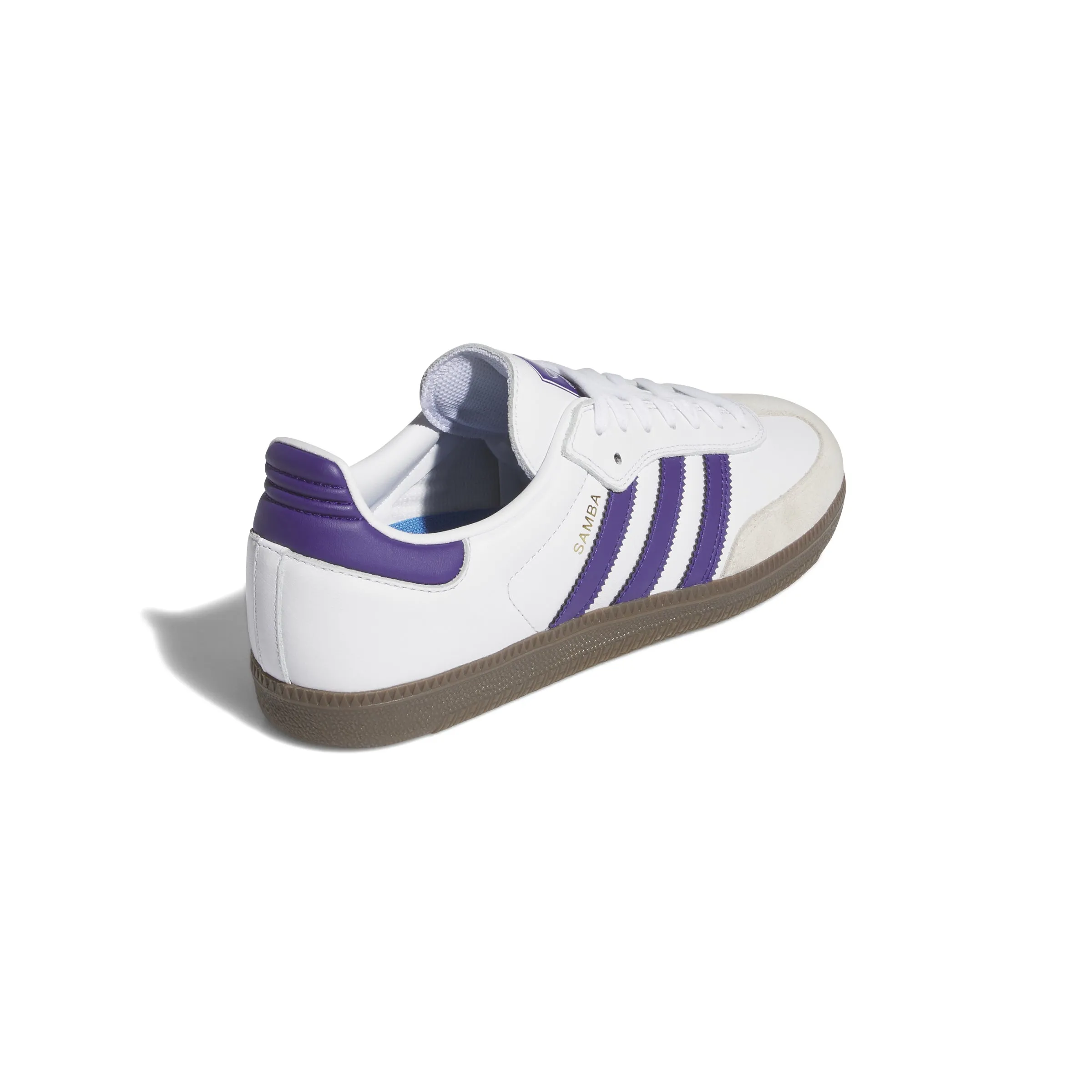 Adidas - Samba ADV in Cloud White/Core Purple/Gold Metallic Adidas Shoes With Velcro