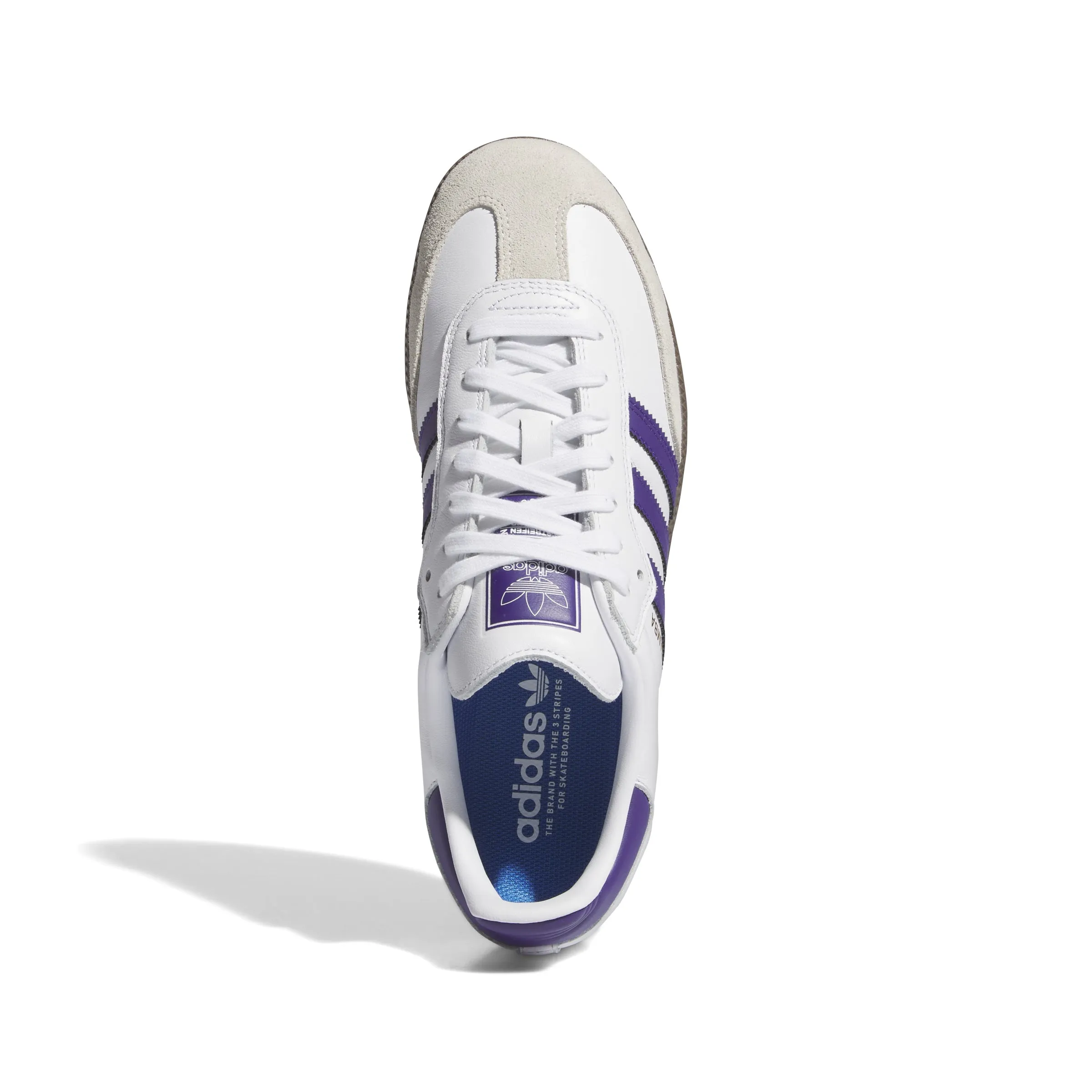 Adidas - Samba ADV in Cloud White/Core Purple/Gold Metallic Adidas Futuristic Shoes