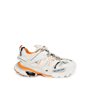 Track Sneakers in White/Orange Cute Walking Sneakers