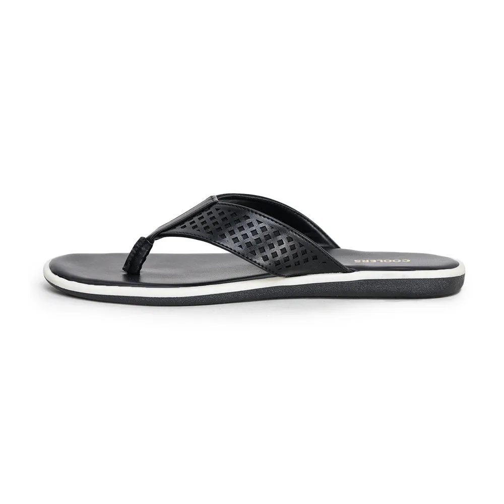 Floral Sandals Coolers Casual Black Flip-Flop For Men K2-154 By Liberty