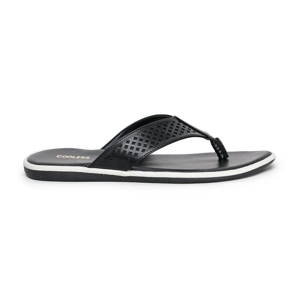 Sandals Size 8 Coolers Casual Black Flip-Flop For Men K2-154 By Liberty