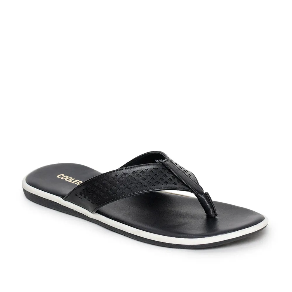 Coolers Casual Black Flip-Flop For Men K2-154 By Liberty Soda Sandals