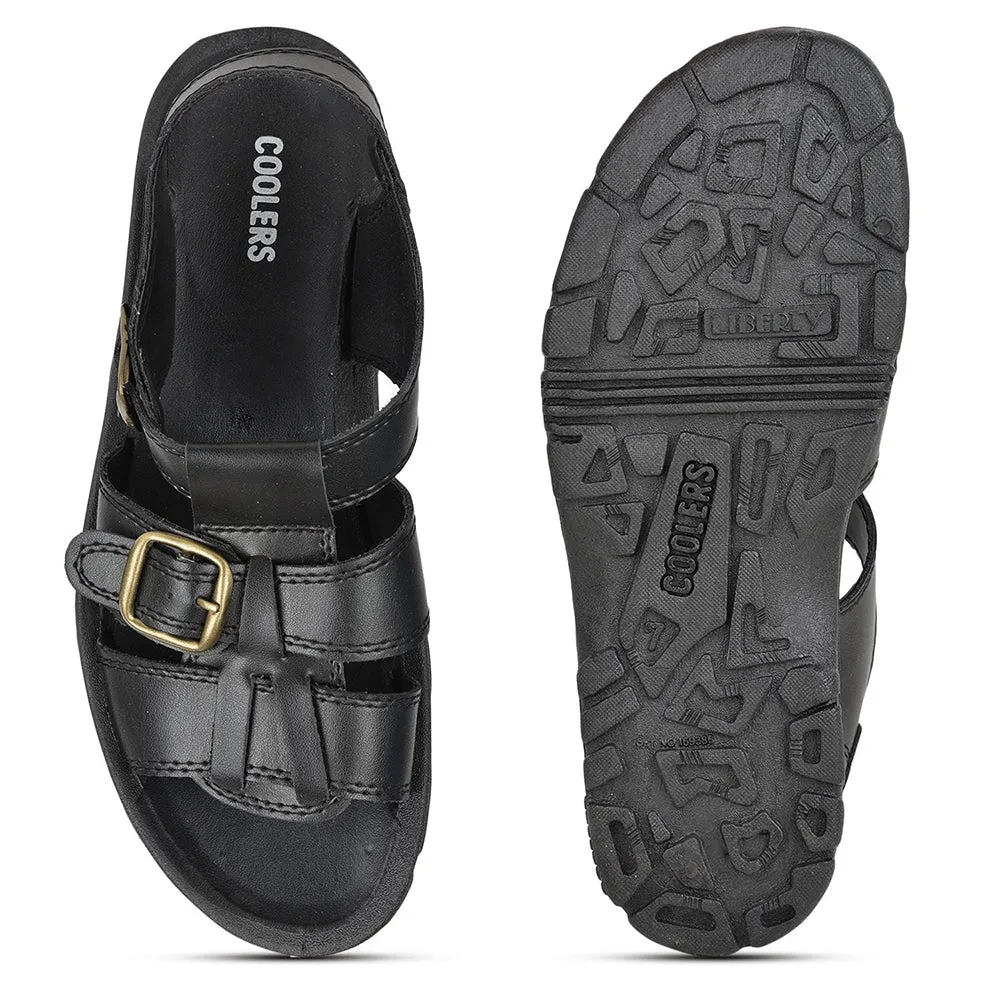 Walking Sandals Comfort Coolers Casual (Black) Sandals For Men PHILIP-01 By Liberty