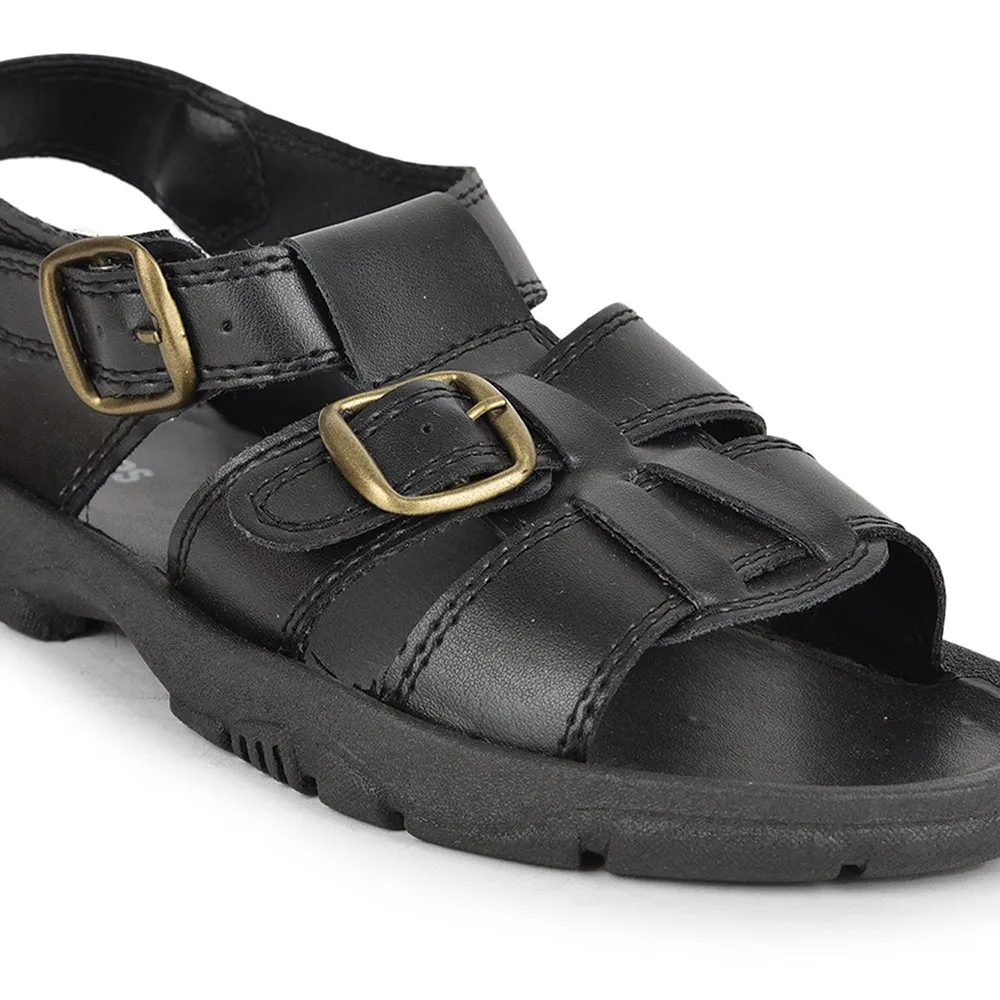 Coolers Casual (Black) Sandals For Men PHILIP-01 By Liberty Silent D Tie-up Thong Sandals
