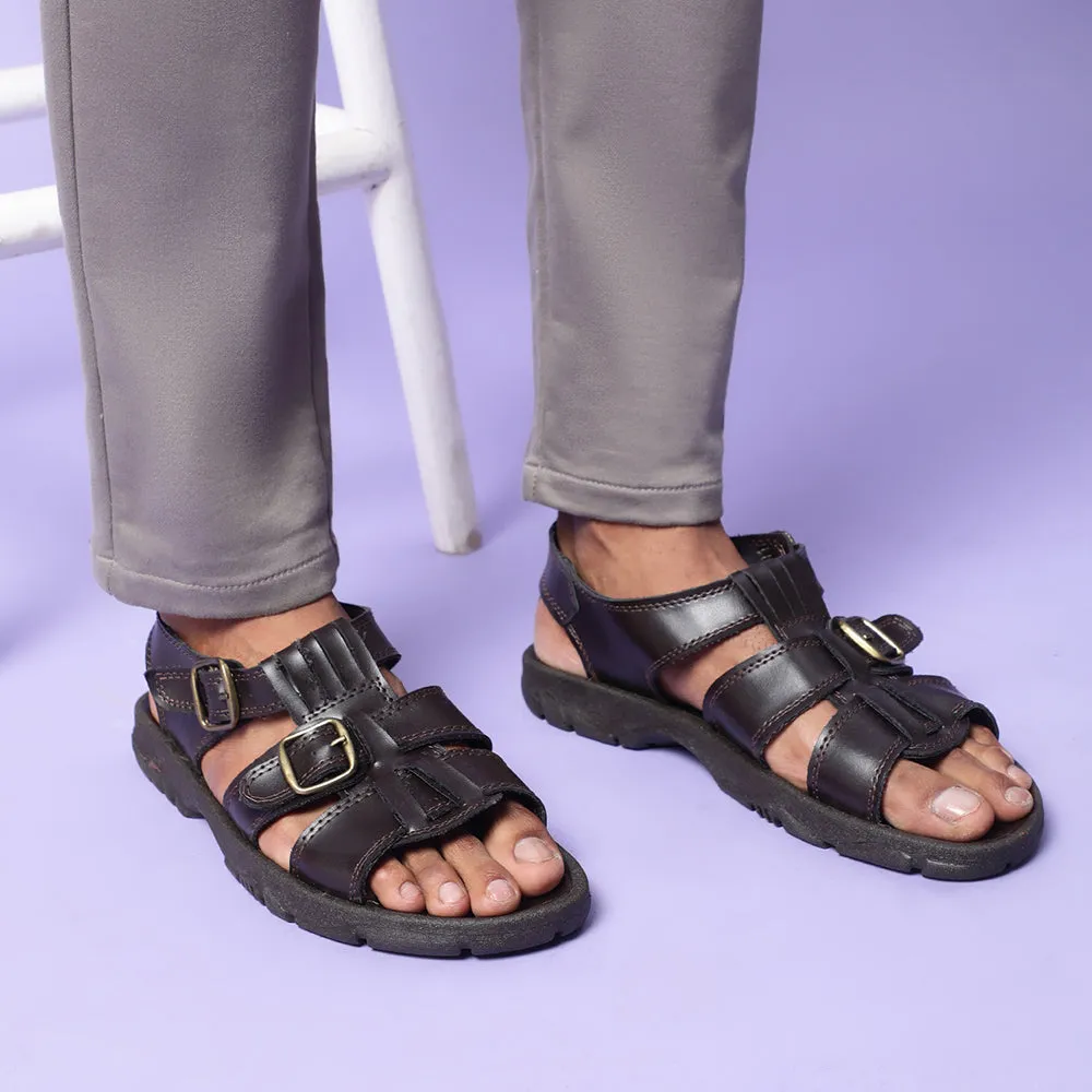 Coolers Casual (Brown) Sandals For Men SEMSON-N By Liberty Woven Sandals