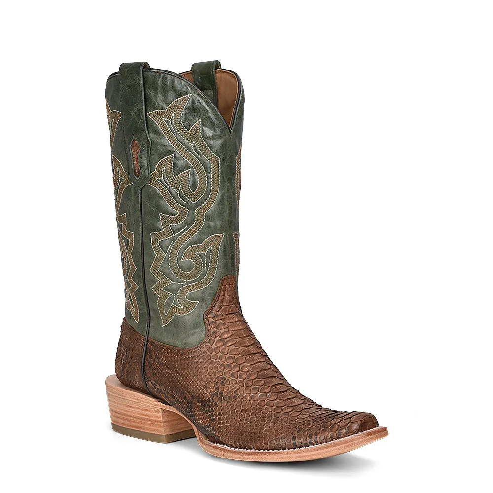 Burton Ion Boots CORRAL BROWN PYTHON NARROW SQUARE TOE BOOT