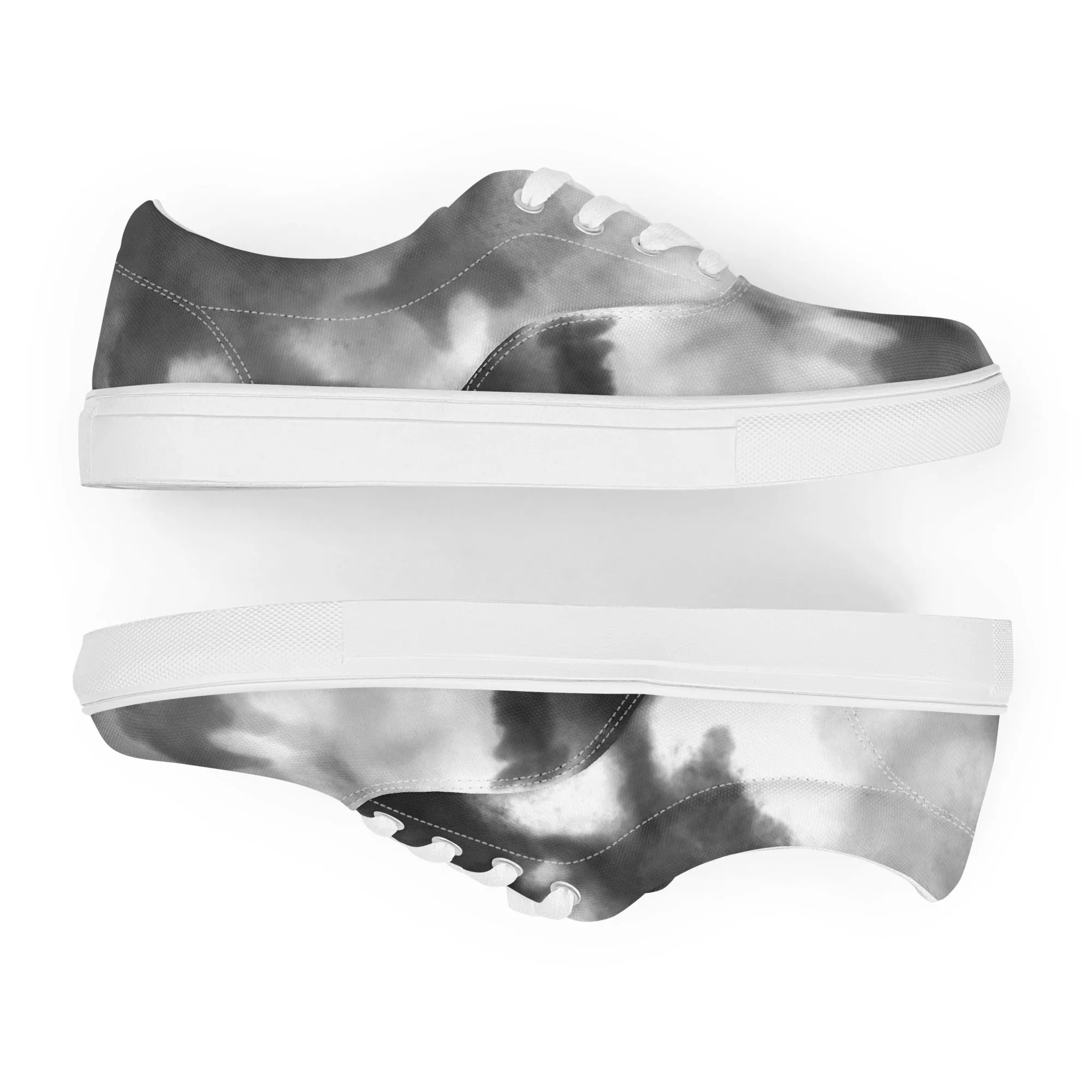 Ugg Boots With The Bows Grey Tie Dye Men's Sneakers, Abstract Best Designer Mens Lace-up Canvas Shoes (US Size: 5-13)