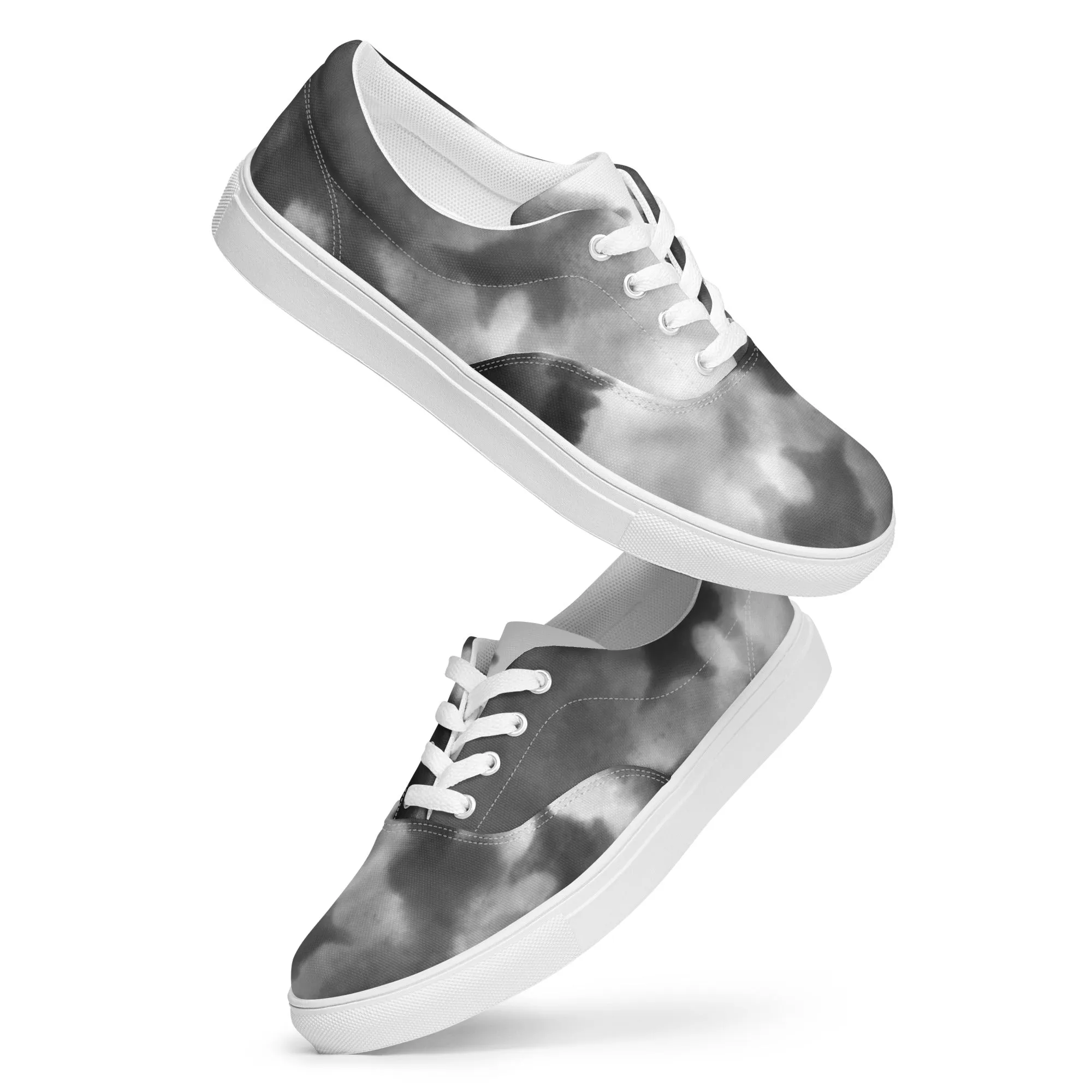 Grey Tie Dye Men's Sneakers, Abstract Best Designer Mens Lace-up Canvas Shoes (US Size: 5-13) Aeyde Boots