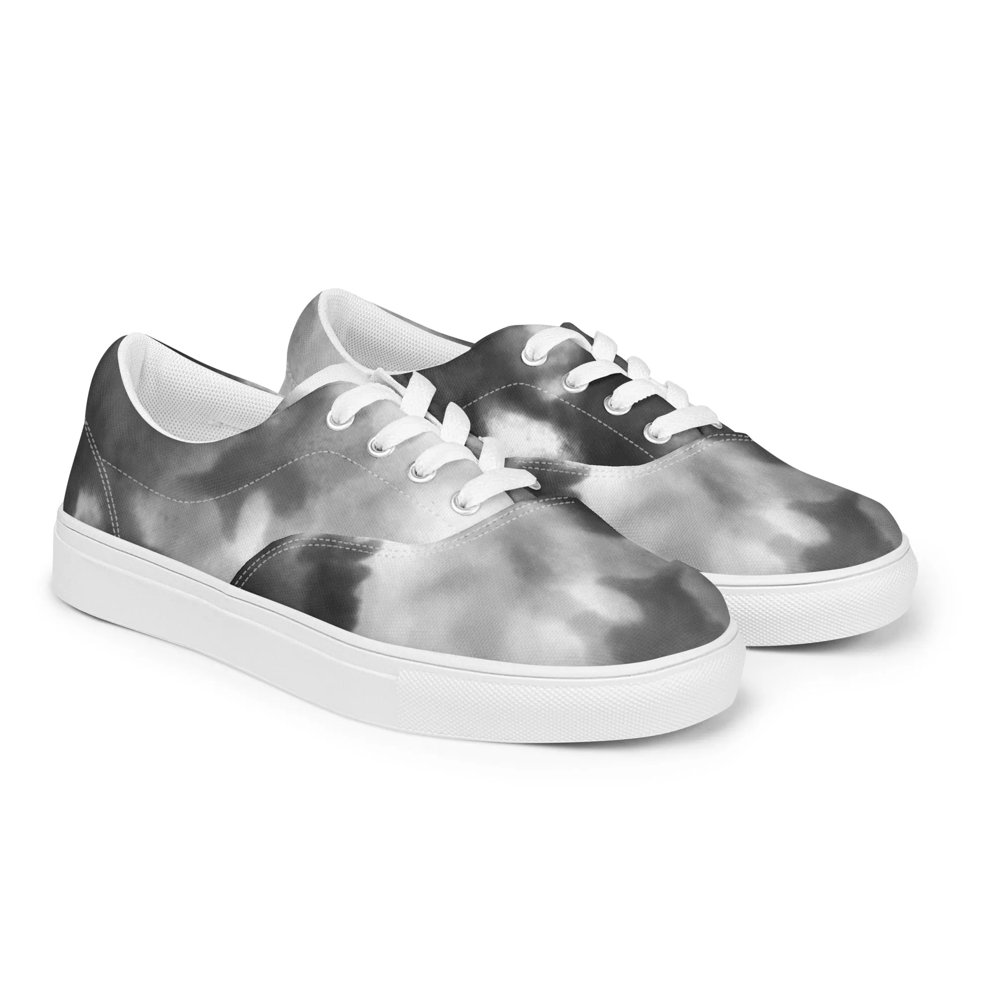 Grey Tie Dye Men's Sneakers, Abstract Best Designer Mens Lace-up Canvas Shoes (US Size: 5-13) Lightweight Snow Boots