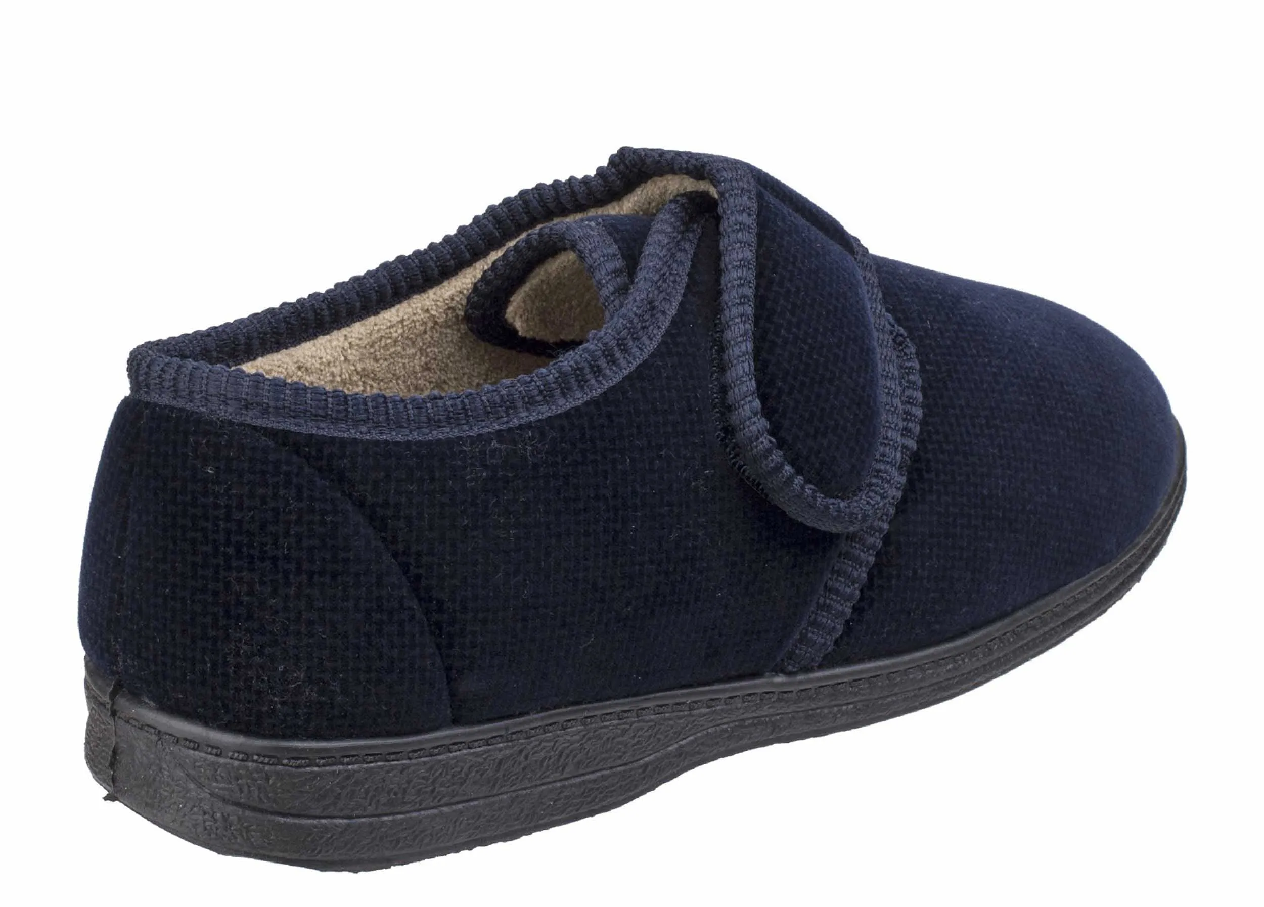 Fleet & Foster Sam Velcro Mens Touch Fastening Slipper Puffies Slippers