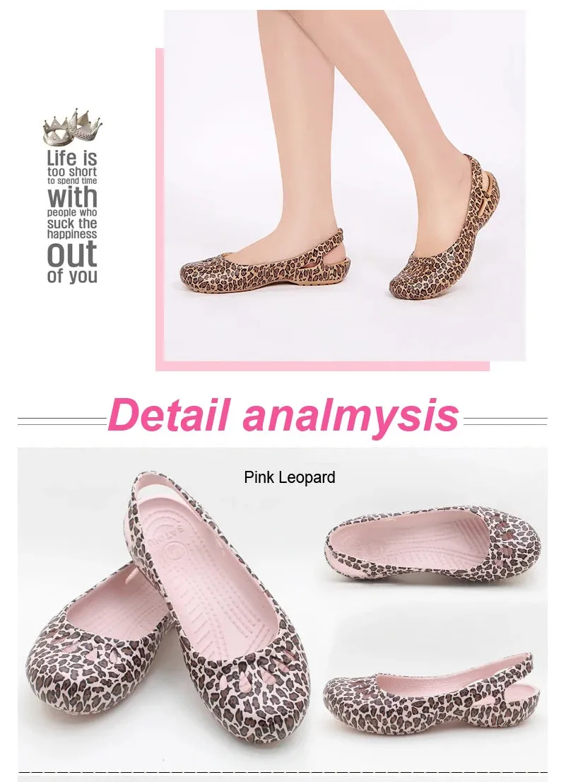 Crystal Anti Slip Hole Shoes Flat Shoes Dangling