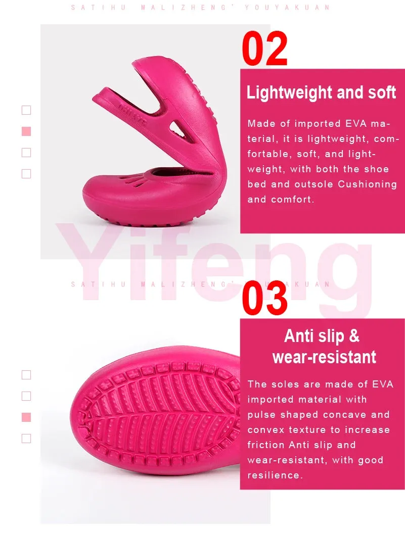 Comfortable Casual Flat Shoes Crystal Anti Slip Hole Shoes