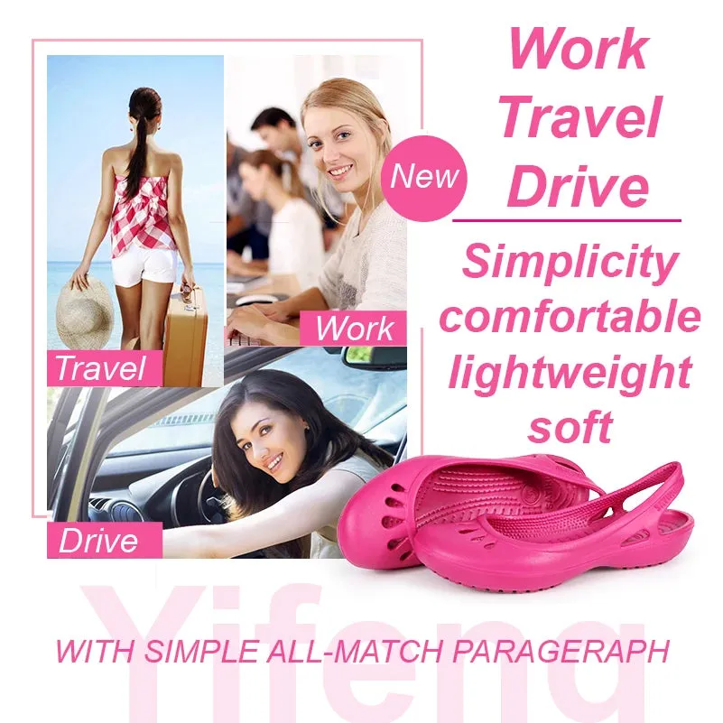 Crystal Anti Slip Hole Shoes Flat Shoes Pregnant