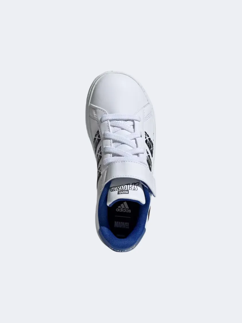 Adidas Grand Court Spider Ps-Boys Sportswear Shoes White/Black/Blue Mark Gonzales Adidas Shoes