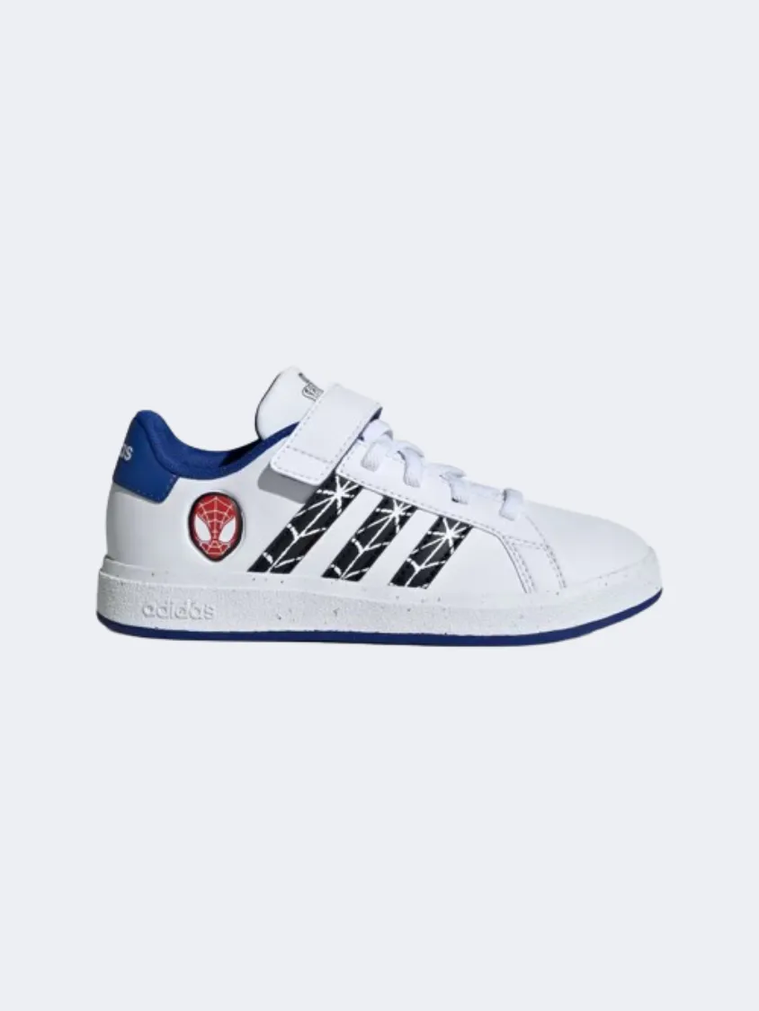 Dad Shoes Adidas Adidas Grand Court Spider Ps-Boys Sportswear Shoes White/Black/Blue