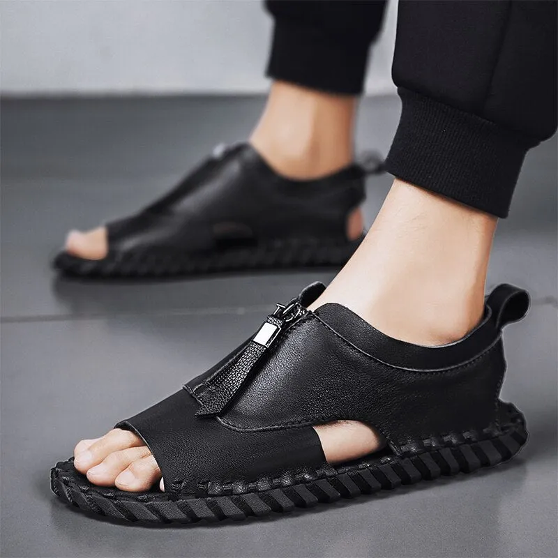 Art The Clown Slippers CYYTL Mens Sandals Hollow Breathable Beach Shoes Fashion Open Toe Soft Non-slip Outdoor Slippers Male Flat Walking Sandalias