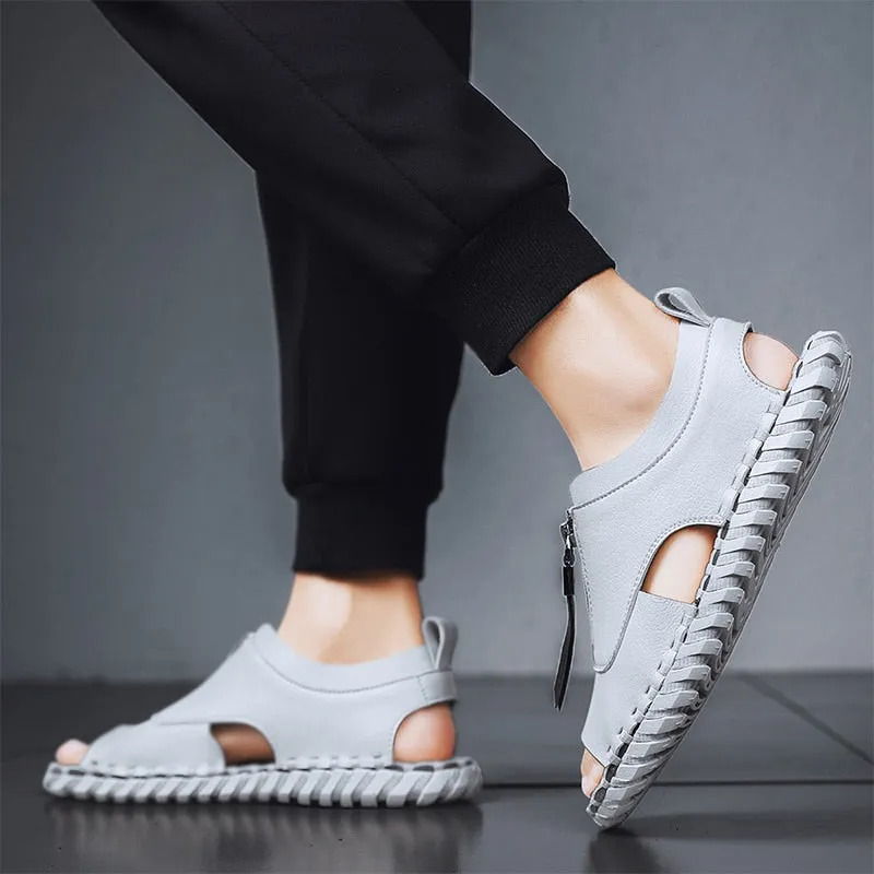 Sox Tab Slippers CYYTL Mens Sandals Hollow Breathable Beach Shoes Fashion Open Toe Soft Non-slip Outdoor Slippers Male Flat Walking Sandalias