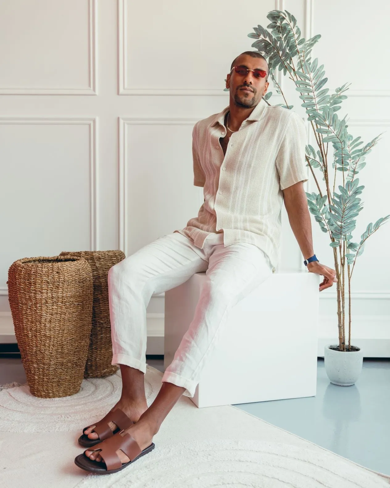 Bottom Sandals DAVI MENS SANDALS - TAN