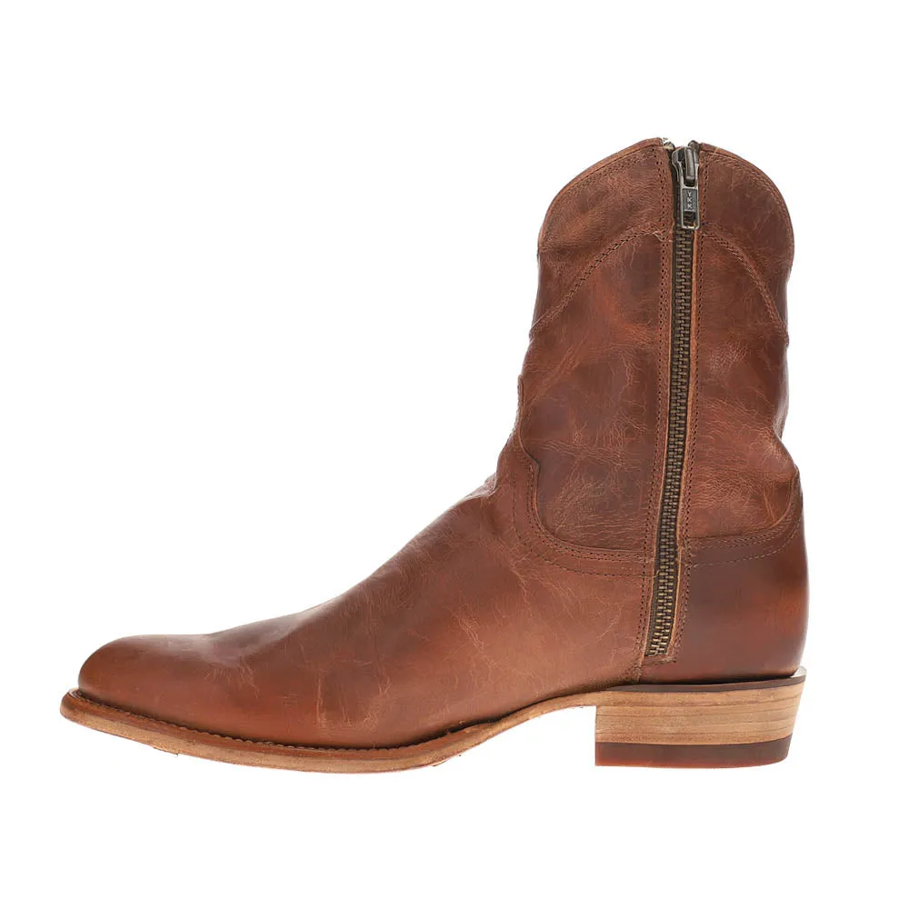 Dean Round Toe Zippered Cowboy Boots Riding Boots High Heel