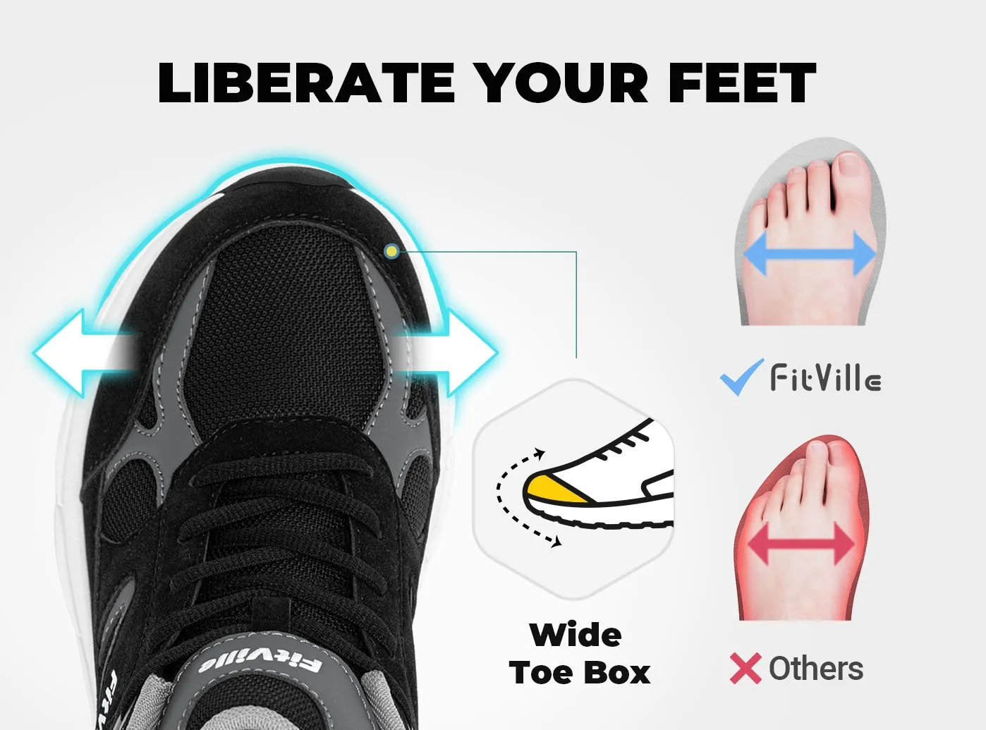 Shoes Studded Flats FitVille Men's Rebound Neo Walking Shoes V1