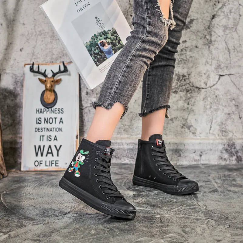 Nanccy Cartoon Cute Comfortable High-Top Shoes Casual Shoes Hey Dude
