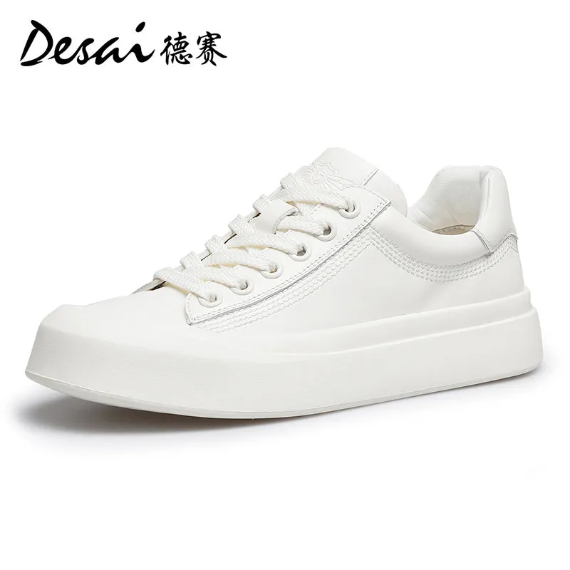 Desai Men's Shoes 2024 Summer New Thin Breathable Flat Board Shoes Sports and Casual Canvas sneakers Little White Shoes for Men DS3071 Pickleball Shoes For Flat Feet